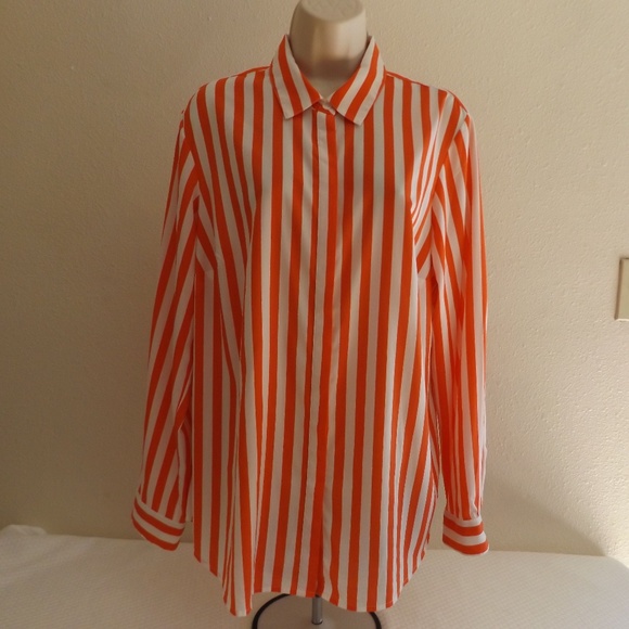 Coldwater Creek Tops - Candy Stripes Hidden Button Blouse